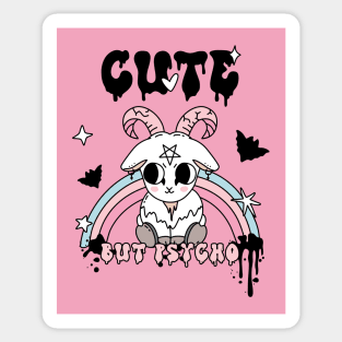 Kawaii Gothic Cute But Psycho Goat Sticker